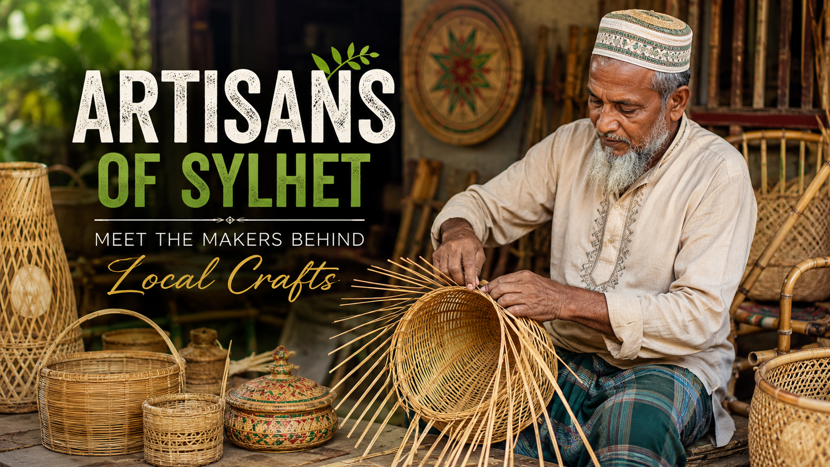 Artisans of Sylhet creating traditional handmade crafts and local handicrafts