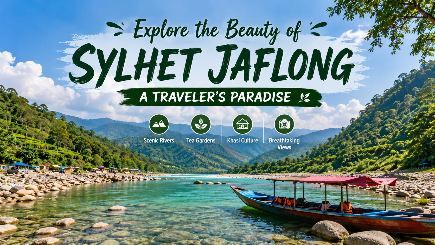 Explore the Beauty of Sylhet Jaflong with stunning river views, tea gardens, and Meghalaya hills