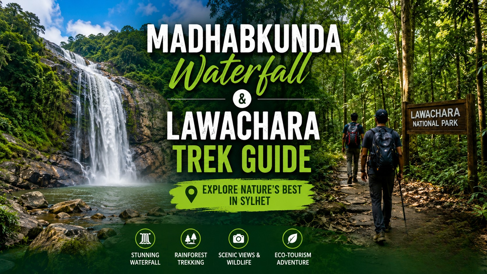 # Madhabkunda Tour Guide: Explore the Waterfall & Lawachara Trek ## Meta Title Madhabkunda Tour Guide & Lawachara Trek Adventure ## Meta Description Madhabkunda Tour Guide helps you explore Bangladesh's largest waterfall and Lawachara Trek with travel tips, routes, and nature adventures. ## Focus Keyphrase Madhabkunda Tour Guide ## Slug madhabkunda-tour-guide-lawachara-trek ## Feature Image Alt Text Madhabkunda Waterfall and Lawachara National Park trekking adventure in Sylhet Bangladesh # Madhabkunda Tour Guide: Explore the Waterfall & Lawachara Trek Sylhet and its surrounding regions are home to some of Bangladesh's most spectacular natural attractions. This **Madhabkunda Tour Guide** introduces travelers to the breathtaking Madhabkunda Waterfall and the scenic trekking trails of Lawachara National Park. Whether you are a nature enthusiast, adventure seeker, photographer, or family traveler, these destinations offer an unforgettable experience filled with waterfalls, forests, wildlife, and stunning landscapes. Located in the northeastern part of Bangladesh, Madhabkunda Waterfall and Lawachara National Park are among the country's most visited eco-tourism destinations. A well-planned trip allows visitors to enjoy both locations comfortably while experiencing the best of Sylhet and Moulvibazar. ## Madhabkunda Tour Guide: Why Visit the Waterfall? Madhabkunda Waterfall is the largest waterfall in Bangladesh and one of the country's most famous natural landmarks. Nestled among green hills and rocky terrain, the waterfall attracts thousands of local and international visitors every year. The powerful stream of water cascading down the rocks creates a breathtaking view, especially during the monsoon season when water flow reaches its peak. Visitors can walk through scenic pathways, enjoy the refreshing atmosphere, and capture stunning photographs. ### Best Time to Visit Madhabkunda Waterfall The best time to visit Madhabkunda Waterfall is between October and March when the weather is pleasant and ideal for sightseeing. However, many travelers prefer visiting during the monsoon season because the waterfall becomes more dramatic and visually impressive. ### How to Reach Madhabkunda Waterfall Madhabkunda Waterfall is located in Moulvibazar District, approximately 70 kilometers from Sylhet City. Visitors can travel by private car, microbus, or local transportation from Sylhet. For additional travel information, visitors can check resources from Bangladesh Parjatan Corporation and the Bangladesh National Portal before planning their trip. ## Lawachara Trek Experience Near Madhabkunda After exploring the waterfall, many travelers continue their journey to Lawachara National Park. This rainforest reserve is one of Bangladesh's most important protected forests and offers some of the country's best trekking experiences. The combination of a waterfall adventure and a rainforest trek makes this **Madhabkunda Tour Guide** ideal for travelers looking for a complete nature experience. Lawachara National Park is known for its rich biodiversity, tropical rainforest ecosystem, and peaceful trekking routes. The forest is home to numerous species of birds, butterflies, reptiles, and mammals. ### Popular Trails in Lawachara National Park Visitors can choose from several trekking routes depending on their interests and fitness levels. #### Short Trail A beginner-friendly route suitable for families and casual visitors. #### Medium Trail Perfect for travelers seeking a more immersive rainforest experience. #### Long Trail Designed for adventure enthusiasts who want to explore deeper forest areas and discover hidden natural beauty. ### Wildlife and Nature During the Trek Lawachara National Park is famous for its wildlife and birdwatching opportunities. Visitors may spot rare birds, monkeys, and other forest creatures while walking through the dense rainforest. Before visiting protected areas, travelers are encouraged to review guidelines from the Bangladesh Forest Department to support responsible tourism and environmental conservation. ## Madhabkunda Tour Guide for Families and Nature Lovers This **Madhabkunda Tour Guide** is suitable for solo travelers, couples, families, and groups. Both destinations offer safe and enjoyable experiences for visitors of different ages. Families can enjoy scenic walks and photography, while adventure seekers can participate in trekking and wildlife observation activities. ### Essential Travel Tips for Your Trip To make the most of your journey, follow these practical recommendations: * Wear comfortable walking or trekking shoes. * Carry sufficient drinking water. * Bring a camera for landscape and wildlife photography. * Start your trip early in the morning. * Follow local safety guidelines. * Respect wildlife and avoid littering. * Carry light snacks and weather-appropriate clothing. Using this **Madhabkunda Tour Guide** will help ensure a smooth and enjoyable travel experience. ## Where to Stay During Your Madhabkunda Tour Many visitors choose Sylhet City as their accommodation base because it offers easy access to transportation, restaurants, and popular attractions. ### Comfortable Accommodation in Sylhet Hotel Plaza Sylhet provides a convenient location for travelers planning visits to Madhabkunda Waterfall and Lawachara National Park. Guests can enjoy comfortable rooms, modern amenities, and easy access to major tourist destinations throughout the region. Before or after your adventure, you may also enjoy reading: * Best Restaurants in Sylhet – Your Ultimate Culinary Guide * Explore Zindabazar Shopping District * Explore Malnicherra & Lakkatura Tea Estate Tours * Hotel Facilities at Hotel Plaza Sylhet * Rooms & Suites at Hotel Plaza Sylhet * Contact Hotel Plaza Sylhet These resources can help travelers plan a complete Sylhet experience. ## Conclusion This **Madhabkunda Tour Guide** offers everything needed to plan an unforgettable journey through two of Bangladesh's most remarkable natural attractions. From the majestic beauty of Madhabkunda Waterfall to the peaceful rainforest trails of Lawachara National Park, visitors can experience the perfect combination of adventure, relaxation, and eco-tourism. Whether you are visiting Sylhet for a weekend getaway or an extended holiday, Madhabkunda Waterfall and Lawachara Trek should be at the top of your travel itinerary. With proper planning, comfortable accommodation, and a spirit of exploration, your journey will become one of the most memorable travel experiences in Bangladesh.