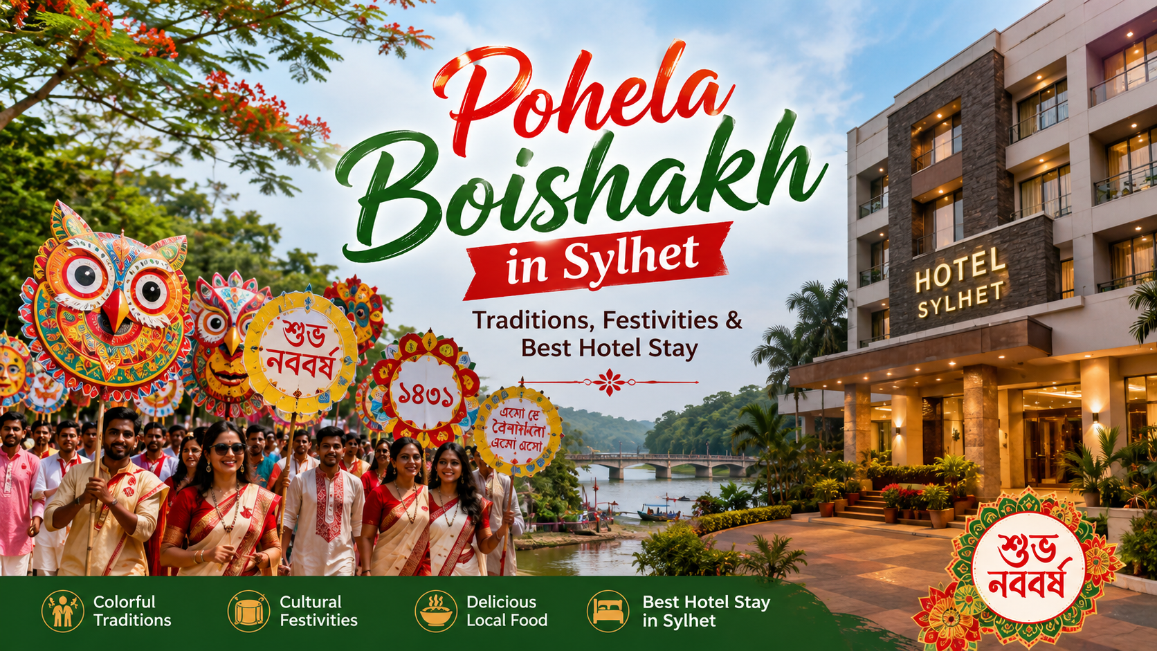 Pohela Boishakh celebration in Sylhet with traditional festivities and hotel stay