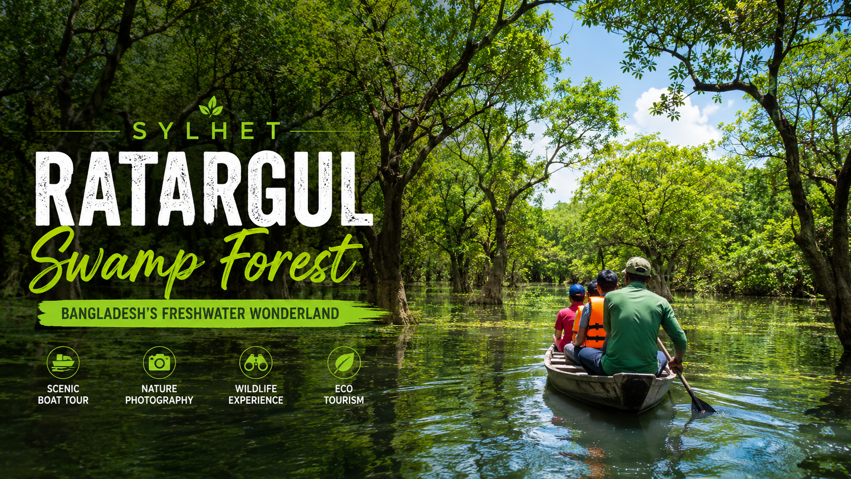 Boat tour through Ratargul Swamp Forest in Sylhet Bangladesh